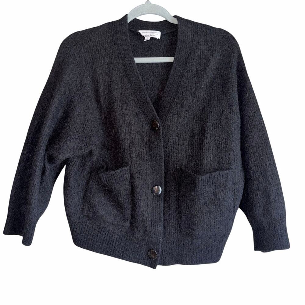 Los Angeles atelier & other stories black nylon alpaca wool cardigan sweater S
